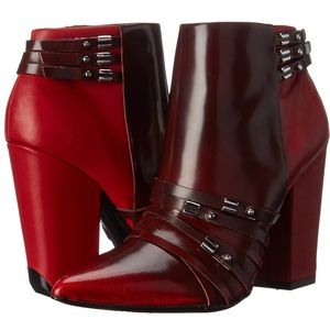 L.A.M.B Red leather Martini ankle boot